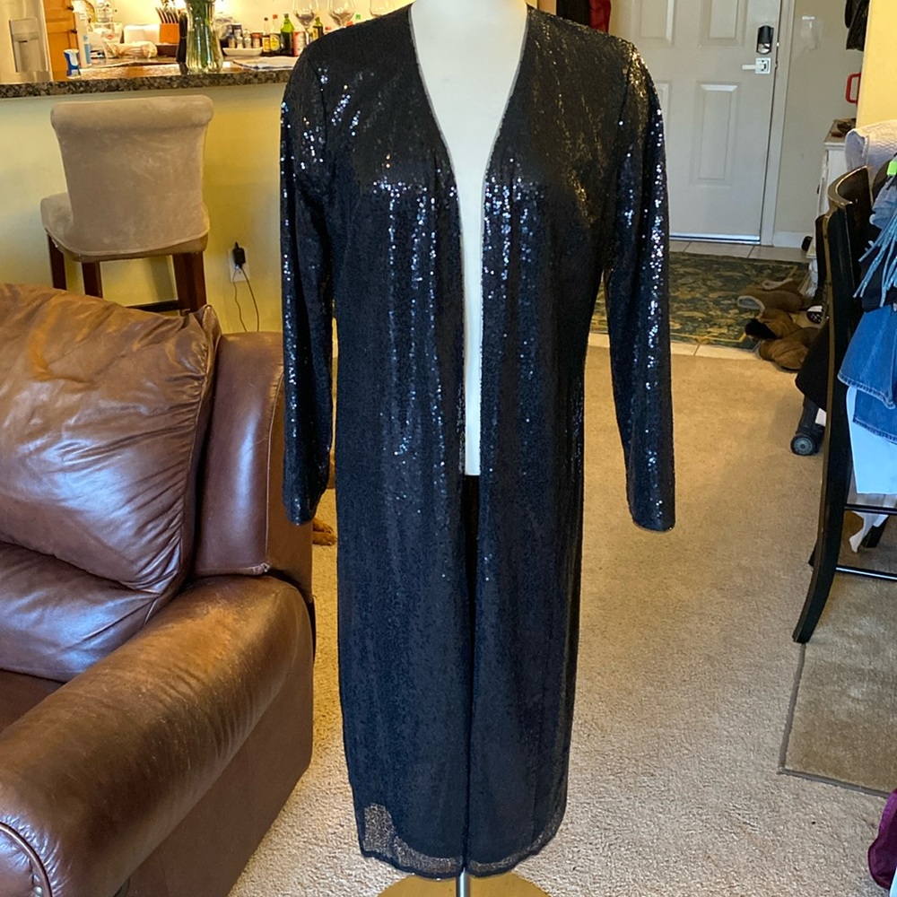 Dressy sequence, overcoat, long sleeve black